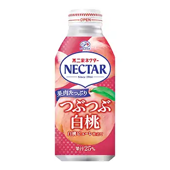 ネクターつぶつぶ白桃（380gボトル缶）
